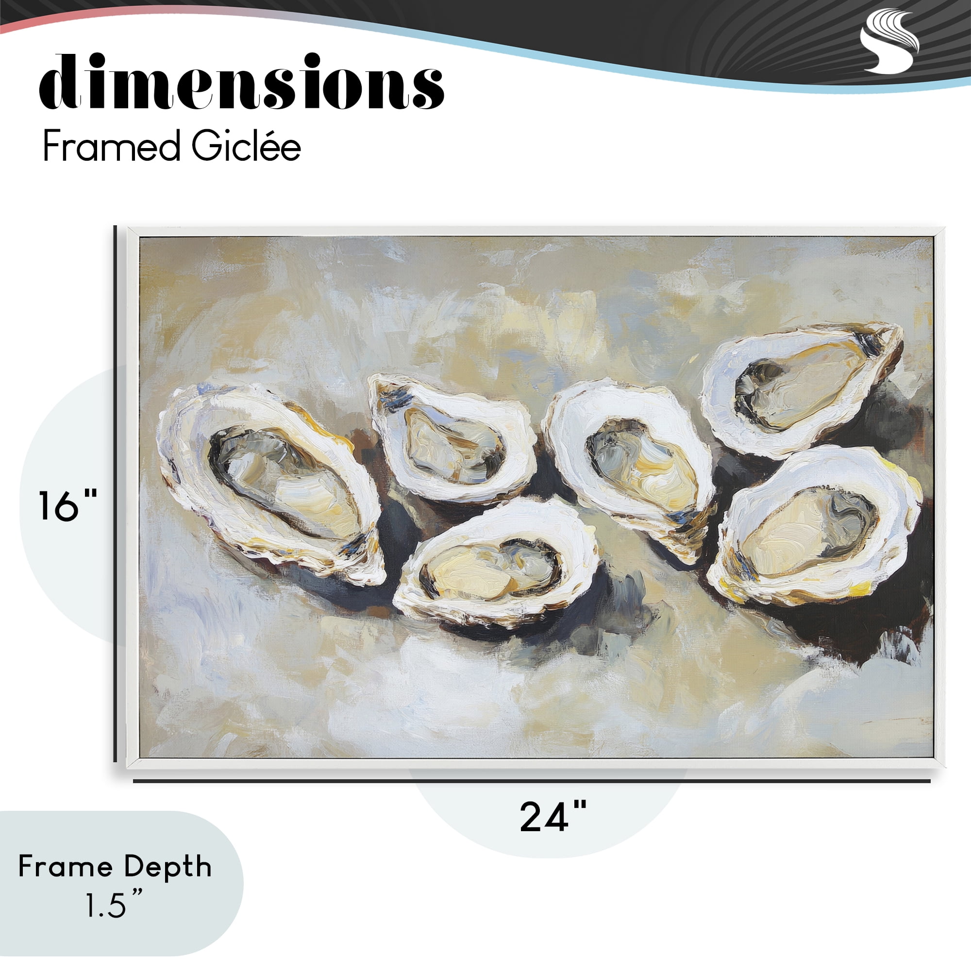 Stupell Industries Line of Oysters in Neutrals White Framed Giclee Art, design by Sisi and Seb