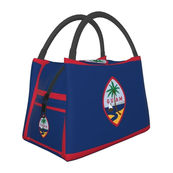 Flag Of Guam Lunch Bag Reusable Insulated Lunch Tote Cooler Box For Women Men