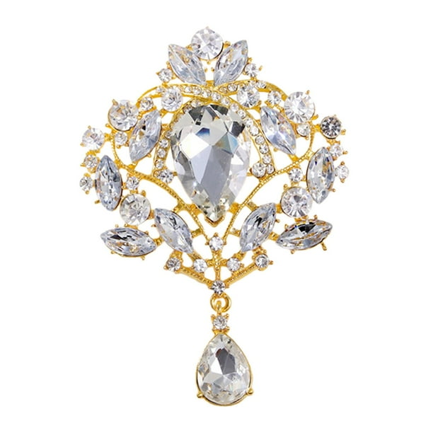 Broches de diamantes de imitación para boda, broche de cristal para mujer, broche decorativo para falda, cárdigan, camisa, decoración de vestido