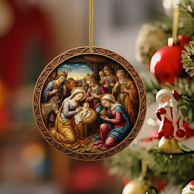 Colgantes de acrílico, decoraciones navideñas, adornos navideños planos, adornos para el hogar, adornos para el coche, decoraciones colgantes, decoraciones de jardín, decoraciones navideñas, decoracio