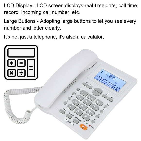 LHCER Answering Machine Extension Set Corded Phone With Speakerphone For Telephone Calculator