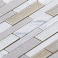thumbnail image 3 of Modket TDH460NS White Warm Calacatta Gray Marble Stone Crackle Glass Mosaic Tile Wall Backsplash, 3 of 5