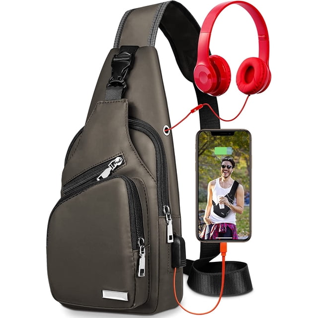 Mochila impermeable para hombre y mujer, mochila cruzada para hombre y mujer, mochila para senderismo, mochila cruzada multiusos para el pecho, color caqui esquí esquí Gafas de esquí