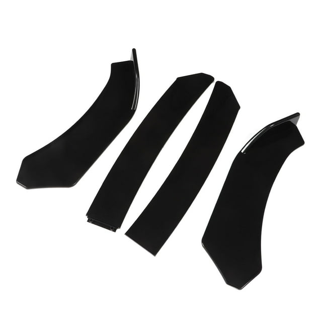 Front Bumper Lip Spoiler, ABS Bright Black Front Bumper Chin Splitter Bendable Strong Adhesion Anti Collision For Vehicle