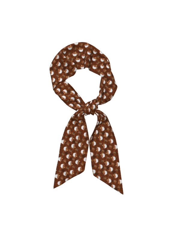 Cute Sloths Bear Relaxing In Coffee Cup Pattern Large Satin Head Scarf - Satin Hair Scarves Silk Bandana Scarf Headscarf Silk Feeling Scarf for Women
