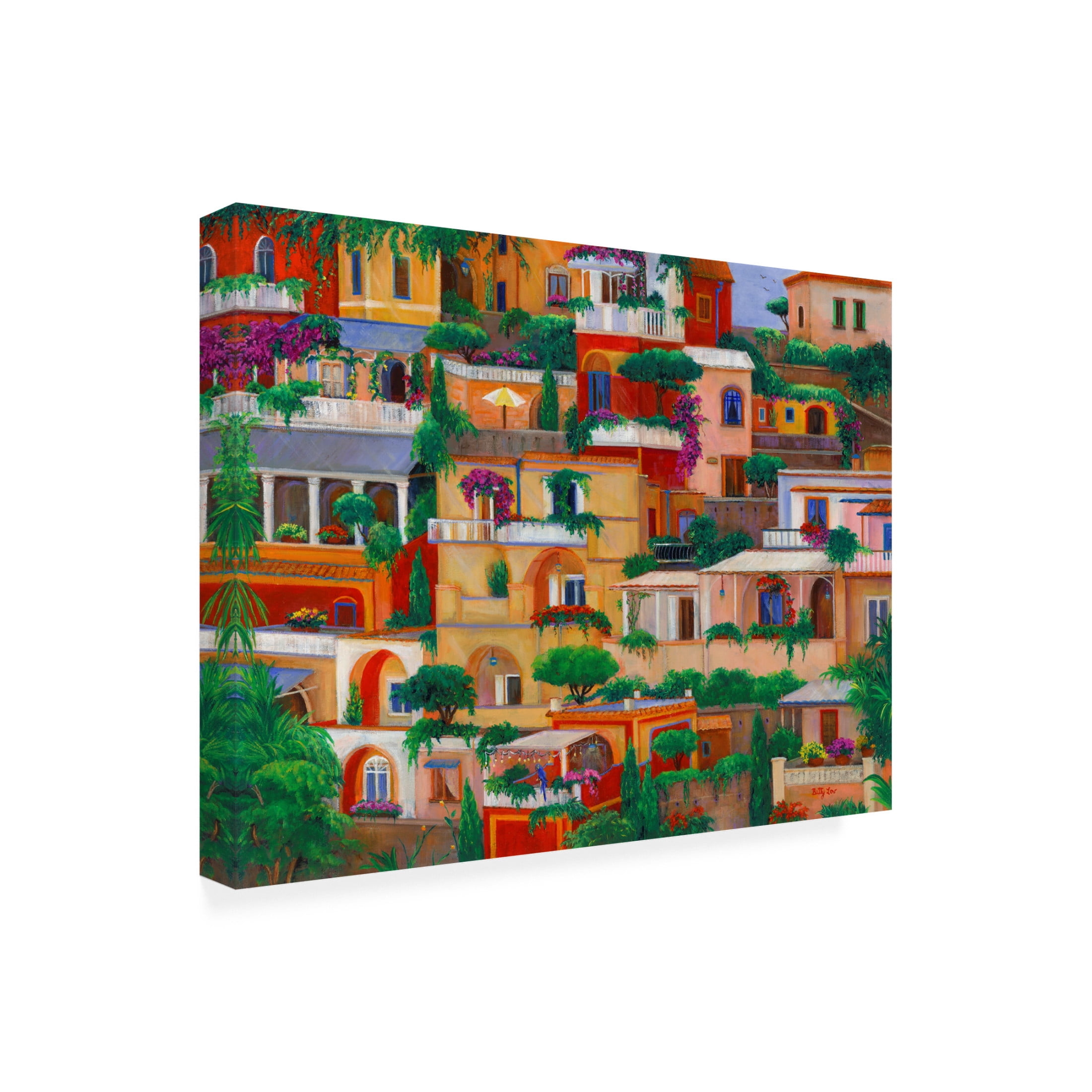 Canvas Wall Art - Betty Lou 'Italian Hillside Village' Wall Art for Living Room, Bedroom, or Office Décor by Trademark Fine Art - 32 x 24 Inches