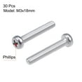 thumbnail image 2 of Tornillos de máquina Phillips de cabeza de pan M3x18mm Unique Bargains 304 Acero inoxidable 30Pcs, 2 of 3