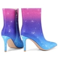 thumbnail image 4 of RONILURN Women's Rhinestone Ankle Boots Pointed Toe Stiletto High Heel Dressy Colorful Gradient Fashion Booties Dress Boots for Party & Special Occasions, 4 of 6
