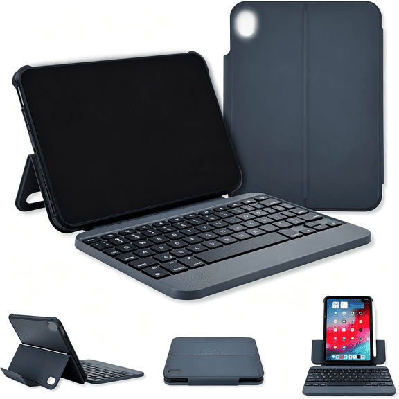 HBMYN Keyboard Case for iPad mini 7 (A17 Pro,2024) and 6 (2021) 8.3-"-Lightweight iPad mini Keyboard with Magnetic Cover with Landscape/Portrait Viewing,Full Size Keys,iPadOS Shortcuts