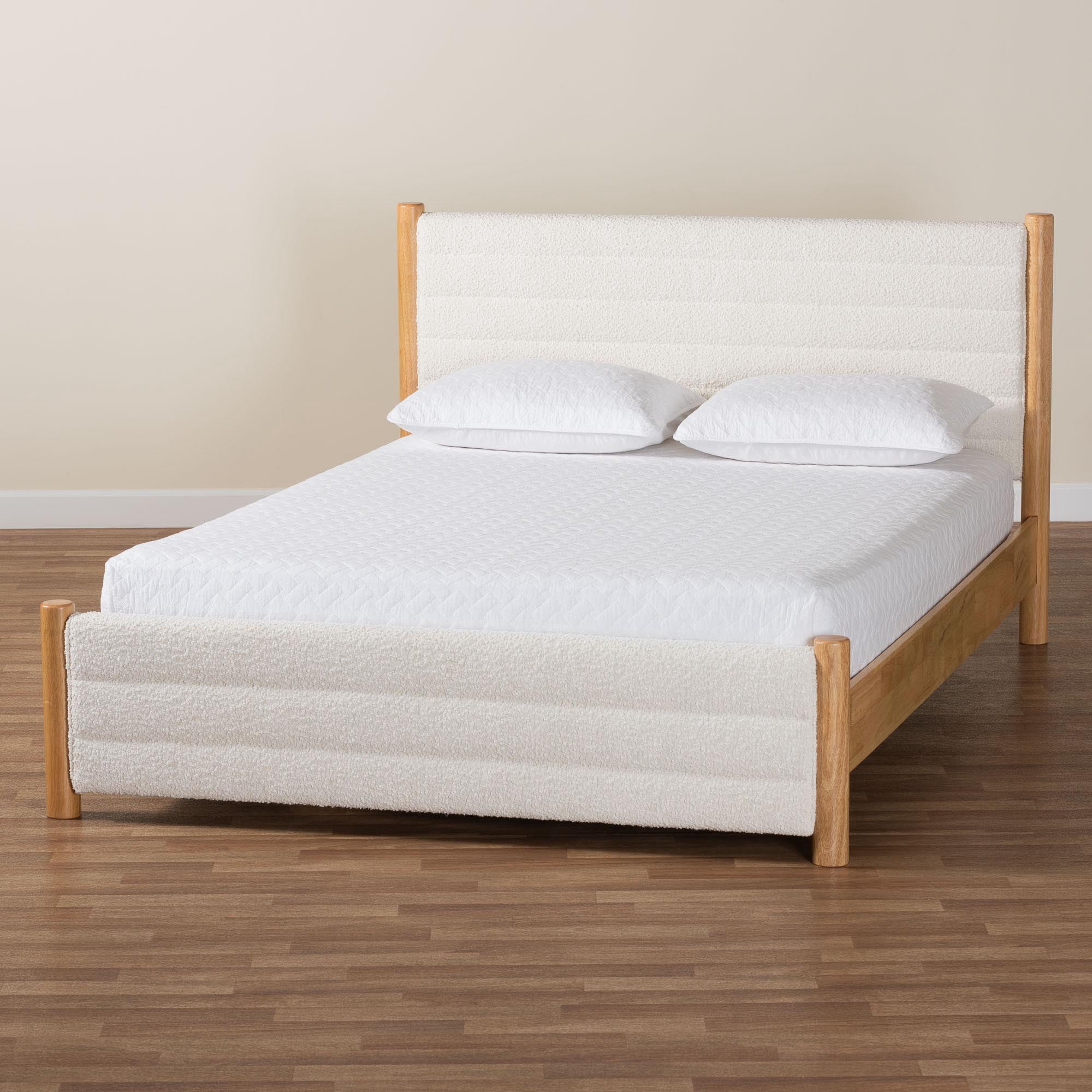 Baxton Studio Eilert Modern Platform Bed, Queen, Cream