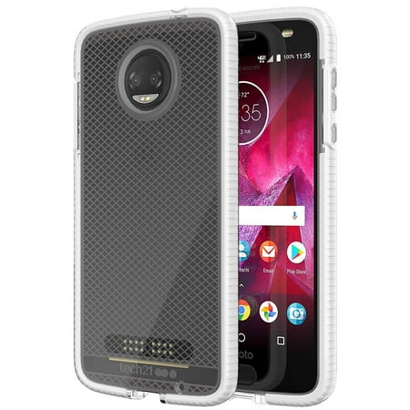 Tech21 Evo Check Protective Case Cover for Motorola Moto Z2 Force - Clear/White