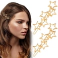 thumbnail image 1 of Mxxipp Horquilla de pelo con estrella dorada para mujer, pinzas clásicas de metal para flequillo, pasador de pelo con estrella hueca antideslizante, accesorios para cabello largo, corto, recto y rizad, 1 of 5