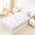 thumbnail image 4 of Erosebridal Dreamy Pink Bow Tie Twin Sheet Sets 3pcs For Girls,Cartoon Ribbon Bow Bedding For Kids Teens, 4 of 5