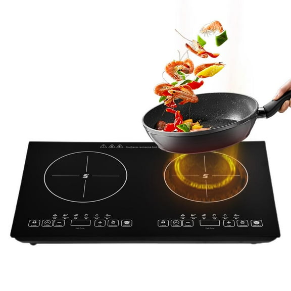 Xianers Double-Head Electric Ceramic Stove Touch Control Electric Table Top Stove Table Top Stove High-Power Electric Cooking Stove for Tin Foil Casserole High-Temperature Cookware physical
