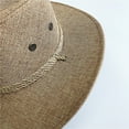thumbnail image 4 of Visland Mens Straw Western Cowboy Hat Panama Hat Fedora Outdoor Wide Brim Hat with Strap, 4 of 7