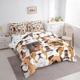 thumbnail image 3 of jejeloiu Cartoon Puppy Dog 7-Piece Bedding Comforter Set,Kawaii Pet Lover King Bedding Sets,Brown White Bed Sheets For Girl Boy,Ultra Soft Home Decor Reversible, 3 of 8