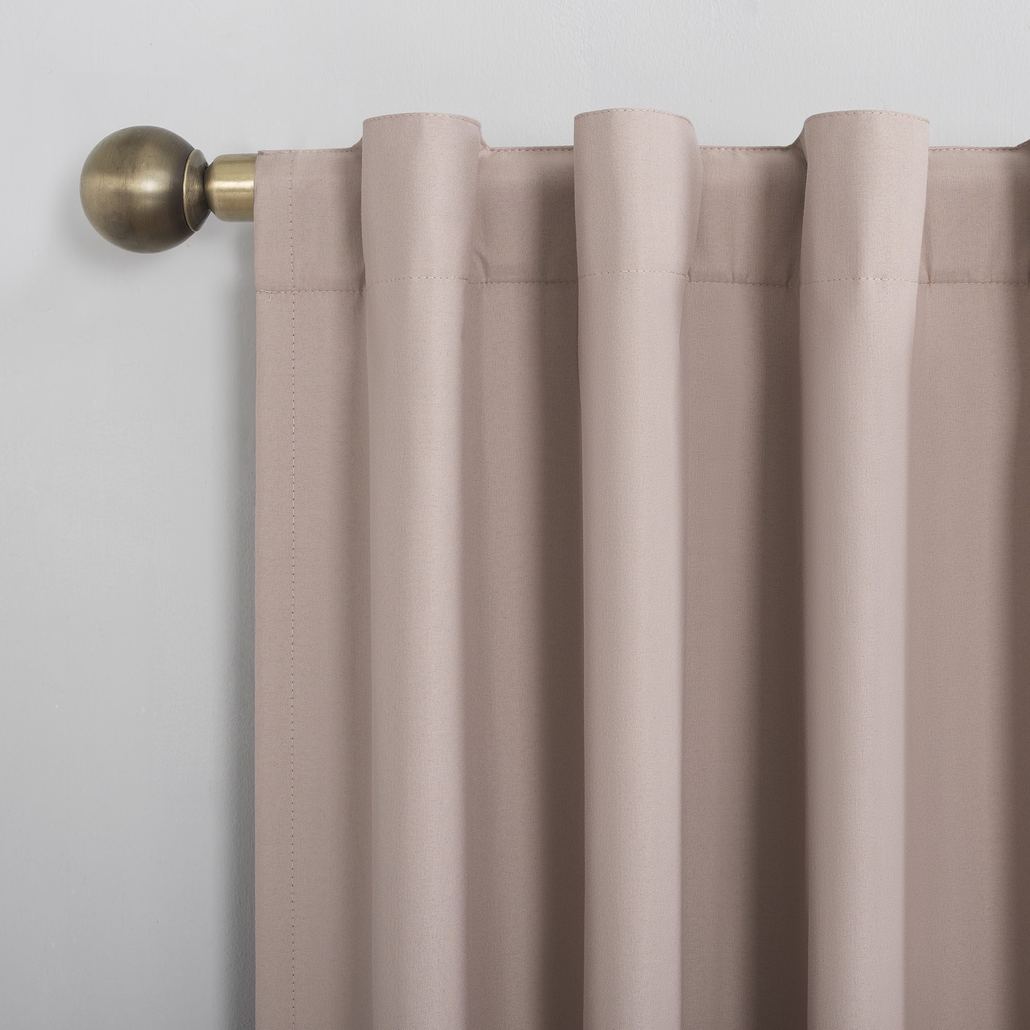 Sun Zero Cyrus 1-Piece  Thermal 100% Blackout  Back Tab/Rod Pocket Curtain Panel, Blush, 40”W x 84"L
