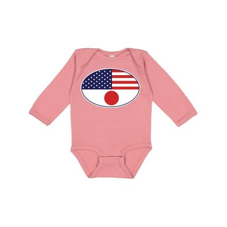 

Inktastic Japanese American Flag Gift Baby Boy or Baby Girl Long Sleeve Bodysuit