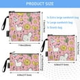 thumbnail image 3 of Haosy 3 Pack Reusable Ziploc Bags BPA Free Healthy Food Storage Bag Leakproof Sandwich Snack Freezer Bags Cute Farm Animals, 3 of 7