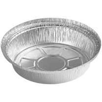 VeZee Disposable 9" Round Aluminum Foil Pans with Board Lids - Ideal for Delis, Restaurants, Food Trucks, and Baking Cakes -10CT