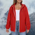 thumbnail image 5 of Comdrip Veste Légère pour Femmes! Veste Chaude Coupe-Vent Imperméable à Blocs de Couleur pour Femmes, Coupe-Vent d'Extérieur, Veste de Randonnée, Veste de Randonnée pour Femmes Légère Rouge P, 5 of 5