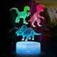 thumbnail image 2 of Juguetes de dinosaurio para niños, luz nocturna de ilusión 3D de dinosaurio con 3 patrones, juguetes dinámicos que cambian de color para niños y niñas, 2 of 4