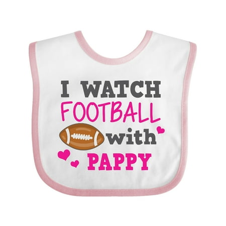 

Inktastic I Watch Football with My Pappy Gift Baby Girl Bib