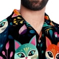 thumbnail image 5 of Cat Men's Short Sleeve Beach Button Down Casual Printed Summer Shirts - Unisex, 5 of 6