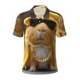 thumbnail image 2 of Daiia Heavy Metal Style Guinea Pig Pattern Men’s Polo Shirts,Solid Deck Shirt,Classic Fit, Breathable Cotton Polo for Casual and Sport Wear-Small, 2 of 7