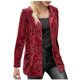 thumbnail image 2 of Mujeres Cozy Retro manga larga terciopelo sólido botones Pokets chaqueta cárdigan abrigo suelto Top Fridja  po2382, 2 of 6
