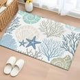 thumbnail image 2 of Coastal 2'x3' Washable Rug, Summer Beach Nautical Coral Starfish Non-Slip Soft Doormat Area Rugs for Entrance Bathroom Bedsides, Carpet for Kitchen Bedroom, Entryway Floor Mat, 2 of 9