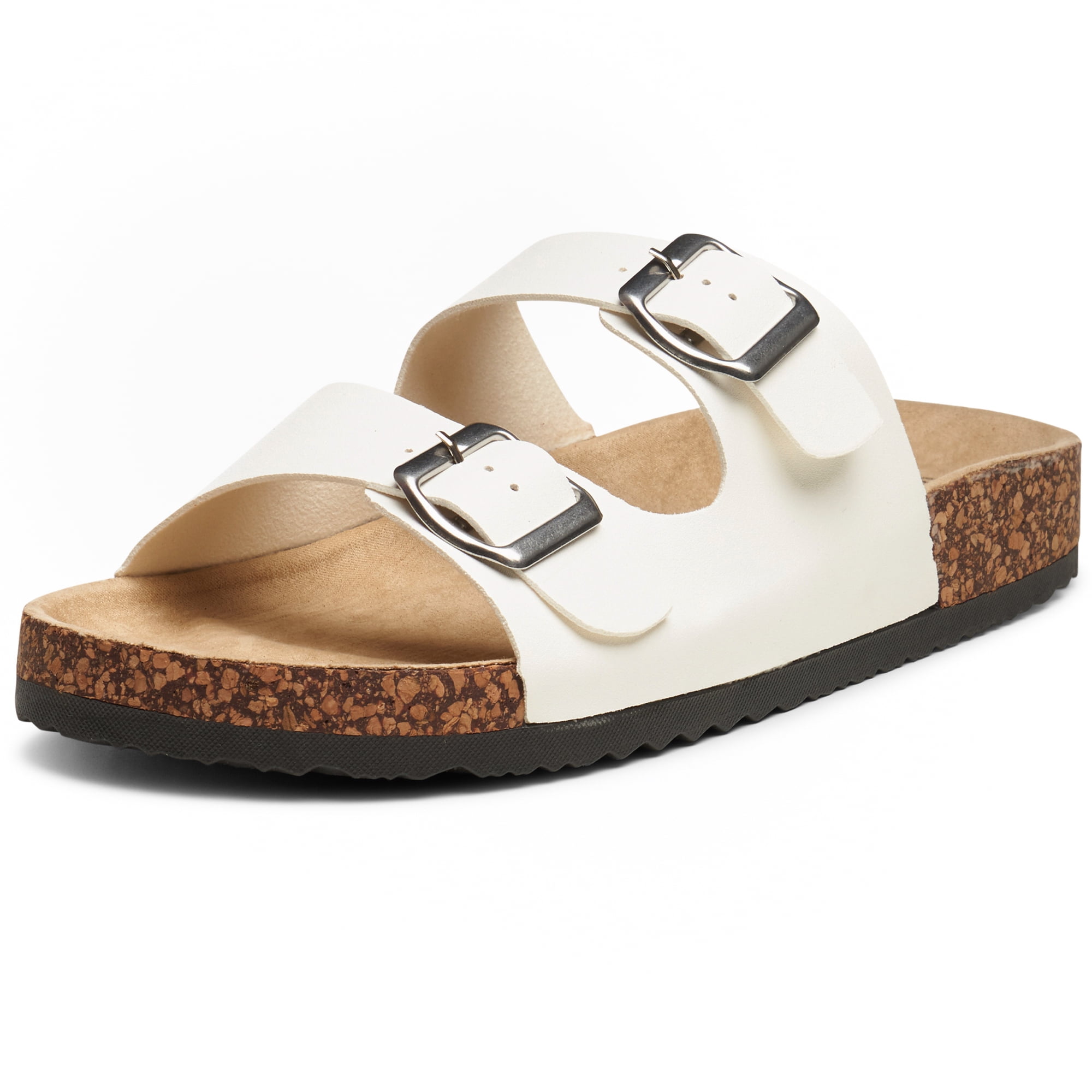 women's two strap slide sandals