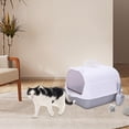 thumbnail image 1 of Caja de arena para gatos con capucha, caja de arena para gatos completamente cerrada con puerta delantera, caja de arena para gatos, contenedor de are Gris, 1 of 8