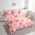 thumbnail image 4 of Homewish Cute Plaid Bow-tie Bedding Comforter Set 7pcs, Winter Snowflake Print Queen Bedding Sets, Teen Kids Girls Reversible Queen Sheet Sets, Microfiber Bedroom Decor, 4 of 8
