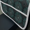 thumbnail image 3 of Ikat Microwave Oven Cover, Retro Style Floral Composition with Dotted Motifs Native Culture, Water Resistant Organizer with Pockets for Kitchen, 36" x 12", Teal Black and White, by Ambesonne, 3 of 4