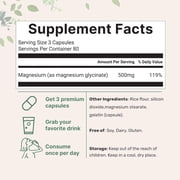 Magnesium Glycinate 500mg Per Serving, 240 Capsules | 100% Chelated, High Absorption | Healthy Muscle, Bones, Mood Support Supplement | Non-GMO