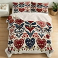 thumbnail image 3 of FIVERAM Quilts for King Bed,3 Piece Folk‑Art Heart Floral Bedspread King Size,Heart & Botanical Bedding Set,Reversible Bed Cover for Bedroom Decor, 3 of 8
