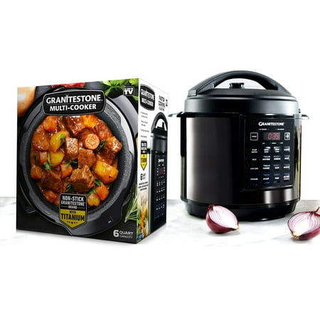 Granite Stone Diamond 12 in 1 Non Stick Multi Cooker, Pressure Cooker Crock Pot Slow Cooker Combo - 6 Quart – As Seen on TV!