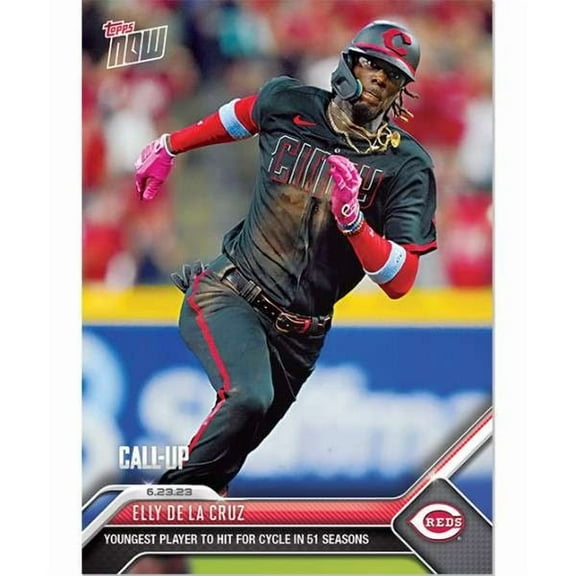 MLB 2023 Topps Now Baseball  Elly De La Cruz #485 (Rookie Card, Youngest Player to Hit For the Cycle in 51 Seasons)