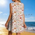 thumbnail image 4 of Sundresses for Women Summer Floral Boho Flower Print Dress Beach Cover Ups Tank Dress with Pockets Vacation Outfits, 4 of 6