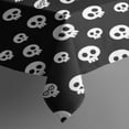 thumbnail image 3 of Black White Skull Pattern Rectangle Tablecloth 60"x84",Waterproof Polyester Rectangle Table Cloth, Wipeable Spillproof Polyester Tablecloth for Dining, Camping, Indoor and Outdoor, 3 of 5