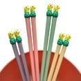 thumbnail image 2 of THY COLLECTIBLES 4 Pairs Colorful Fiberglass Non-Slip Reusable Family Chopsticks Dishwasher Safe, Perfect for Chinese, Korean & Japanese Meals - 2 Short 7.8", 2 Long 9.5" Dinosaurs, 2 of 4