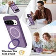 thumbnail image 3 of Asuwish Phone Case for Google Pixel 9/10/9 Pro/10 Pro 5G Tempered Glass Screen Protector Magnetic Bracket Translucent Shockproof Protective Cell Cover Pixel9 Pixel10 9Pro 10Pro Women Men Deep purple, 3 of 7