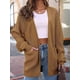 thumbnail image 4 of Cárdigan Extragrande de Punto Suave para Mujer con Bolsillos Camello L, 4 of 6