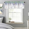 thumbnail image 5 of Spring Wisteria Window Valance for Kiten, Watercolor Falling Purple Floral Green Eucalyptus Leaf Butterfly Rod Pocket Short Curtain for Small Windows, Light Filtering Decorative Valance, 60 x 18 In, 5 of 9
