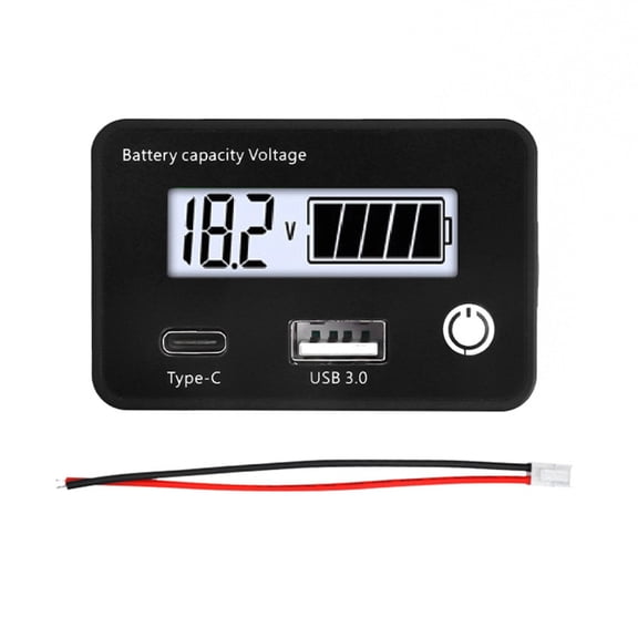1. 18W QC3.0 Solar Battery Monitor with Memory Function for LiFePO4/Lithium Acid Car Batteries
