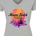 thumbnail image 4 of Inktastic Miami Beach Florida Vacation Sunset Women's V-Neck T-Shirt, 4 of 5