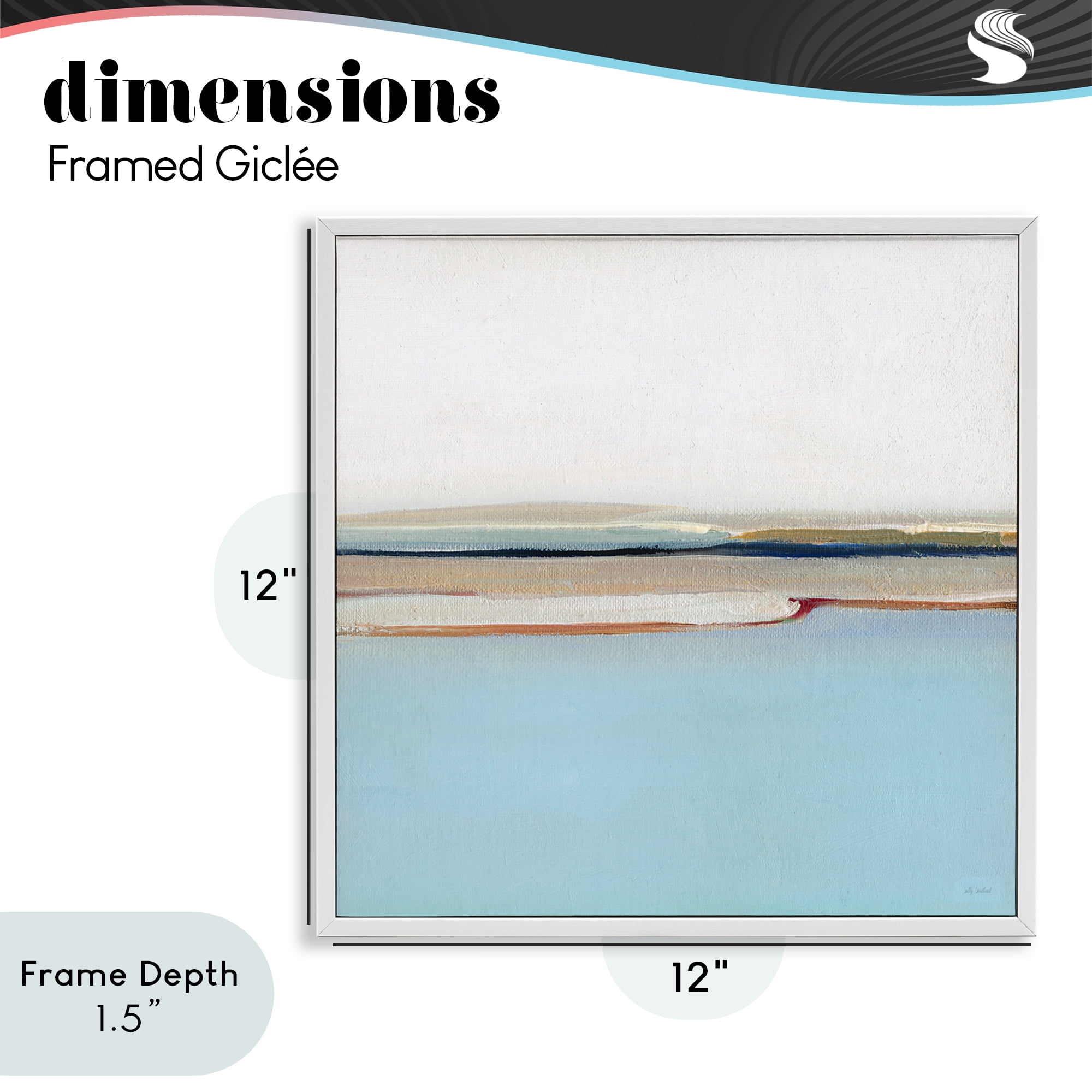 Stupell Industries Serene Minimal Shoreline at Dawn White Framed Giclee Art, design by Sally Swatland