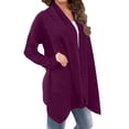 thumbnail image 6 of Jxximdong Cardigans for Women, Lightweight Knit Loose Long Sleeve Sweater Casual Soft Drape Open Front Fall Coats, Women's Bolero Shrugs Purple, 6 of 7