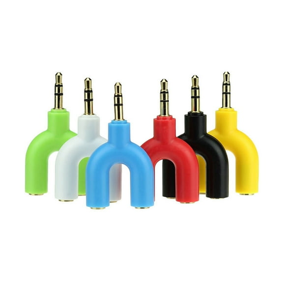 Tineasur 3.5mm Audio Adapter in Assorted Colors, Compact Design for Easy Sharing, No Extra Wires Needed